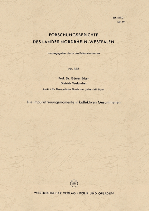 Die Impulsstreuungsmomente in kollektiven Gesamtheiten