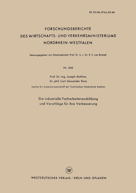 Die Industrielle Facharbeiterausbildung Und Vorschlage Fur Ihre Verbesserung