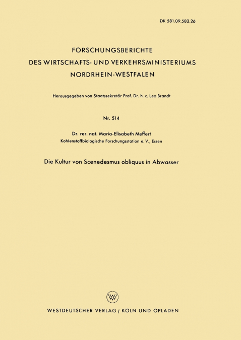 Die Kultur Von Scenedesmus Obliquus in Abwasser