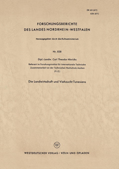 Die Landwirtschaft Und Viehzucht Tunesiens
