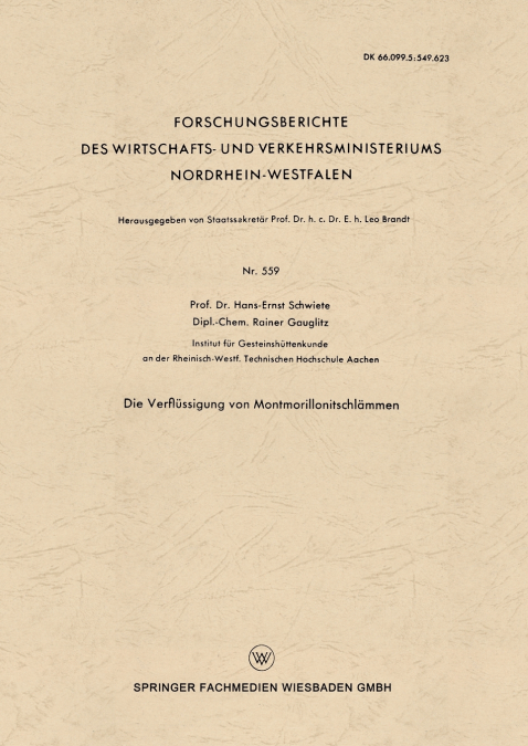 Die Verflussigung Von Montmorillonitschlammen