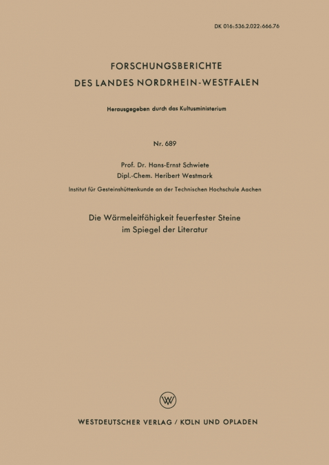 Die Warmeleitfahigkeit Feuerfester Steine Im Spiegel Der Literatur