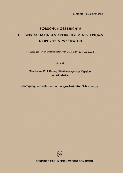 Bewegungsverhältnisse an der geschränkten Schubkurbel