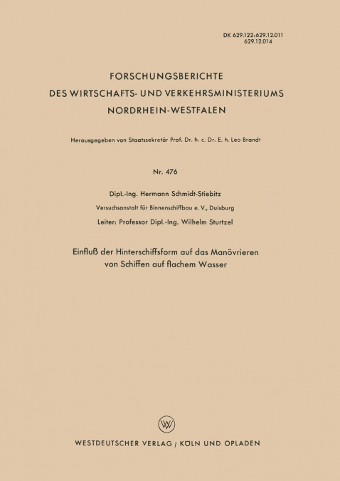 Einfluss Der Hinterschiffsform Auf Das Manovrieren Von Schiffen Auf Flachem Wasser