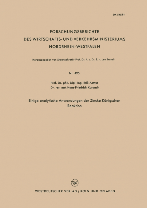 Einige analytische Anwendungen der Zincke-Königschen Reaktion
