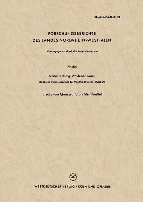 Ersatz Von Quarzsand ALS Strahlmittel