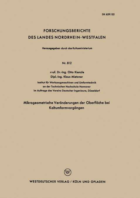 Mikrogeometrische Veränderungen der Oberfläche bei Kaltumformvorgängen