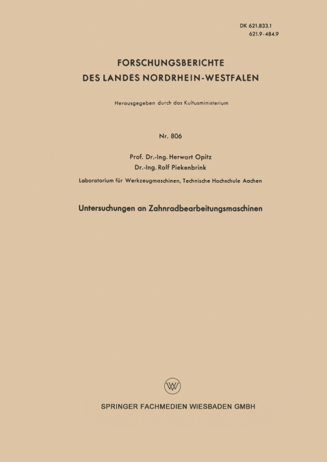 Untersuchungen an Zahnradbearbeitungsmaschinen