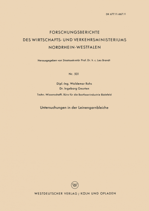 Untersuchungen in Der Leinengarnbleiche