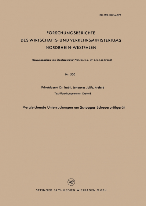 Vergleichende Untersuchungen am Schopper-Scheuerprüfgerät