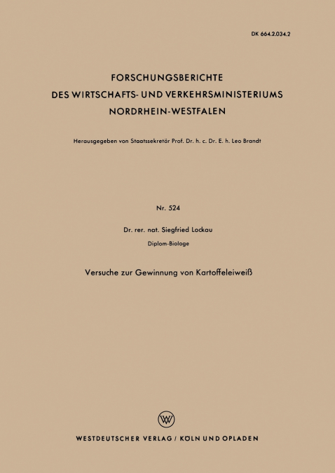 Versuche Zur Gewinnung Von Kartoffeleiweiss
