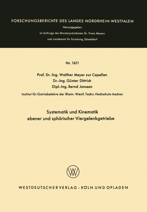 Systematik und Kinematik ebener und sphärischer Viergelenkgetriebe