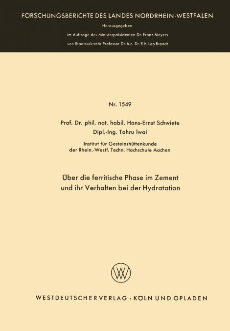 Über die ferritische Phase im Zement und ihr Verhalten bei der Hydratation