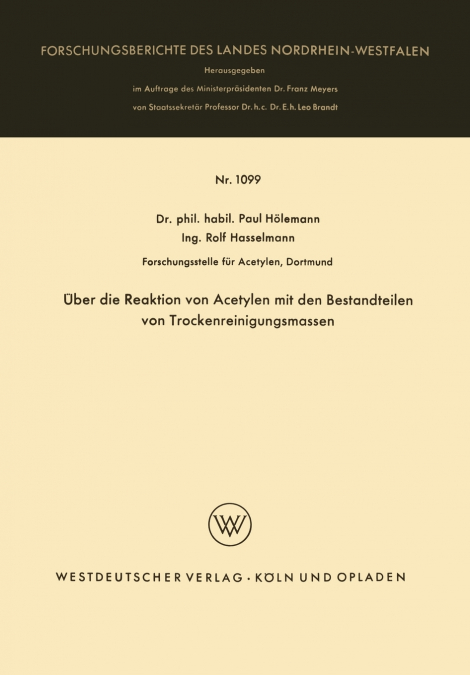 Über die Reaktion von Acetylen mit den Bestandteilen von Trockenreinigungsmassen