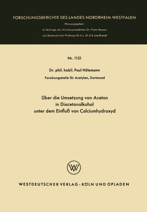 Über die Umsetzung von Aceton in Diacetonalkohol unter dem Einfluß von Calciumhydroxyd