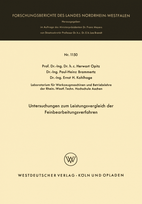 Untersuchungen zum Leistungsvergleich der Feinbearbeitungsverfahren