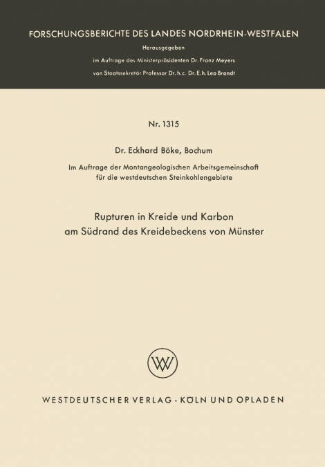Rupturen in Kreide und Karbon am Südrand des Kreidebeckens von Münster