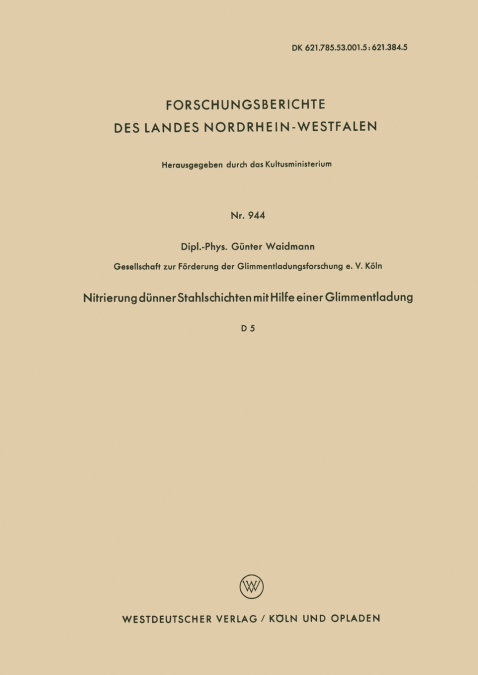 Nitrierung dünner Stahlschichten mit Hilfe einer Glimmentladung