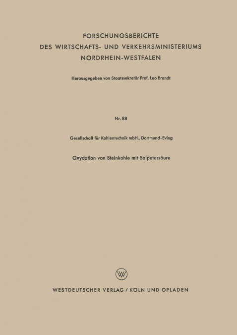 Oxydation von Steinkohle mit Salpetersäure