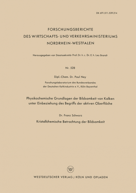 Physikochemische Grundlagen Der Bildsamkeit Von Kalken Unter Einbeziehung Des Begriffs Der Aktiven Oberflache