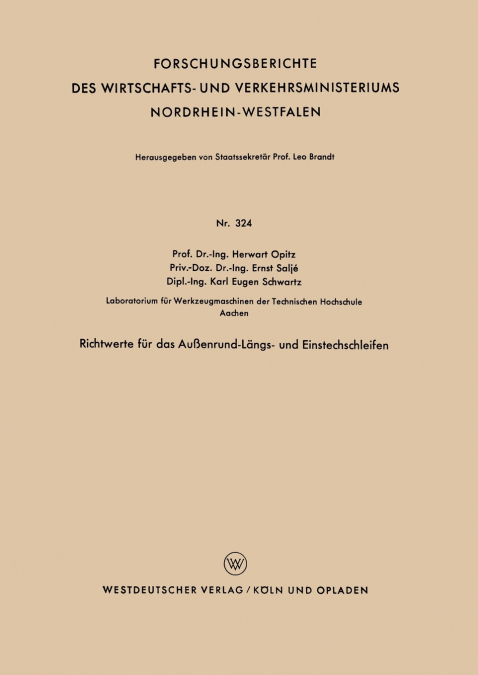 Richtwerte für das Außenrund-Längs- und Einstechschleifen