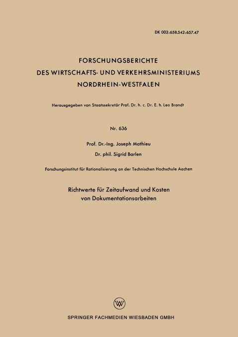Richtwerte für Zeitaufwand und Kosten von Dokumentationsarbeiten