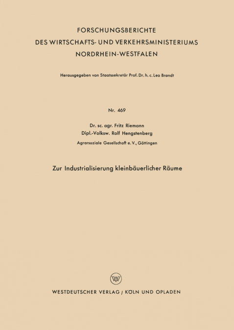 Zur Industrialisierung Kleinbauerlicher Raume