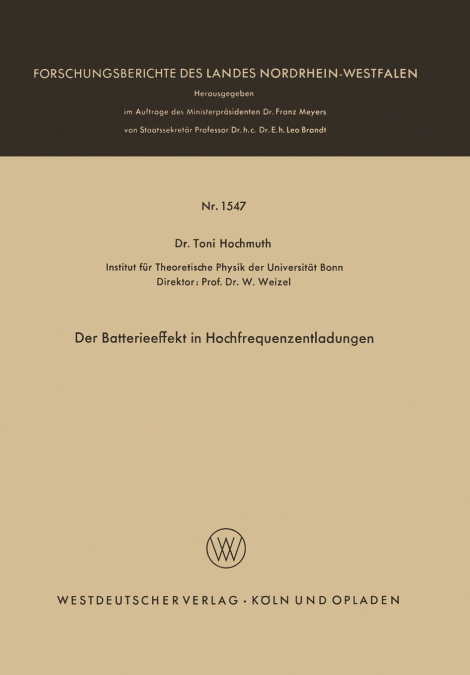 Der Batterieeffekt in Hochfrequenzentladungen