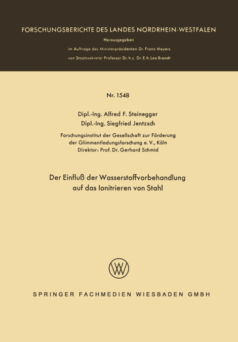 Der Einfluss Der Wasserstoffvorbehandlung Auf Das Ionitrieren Von Stahl