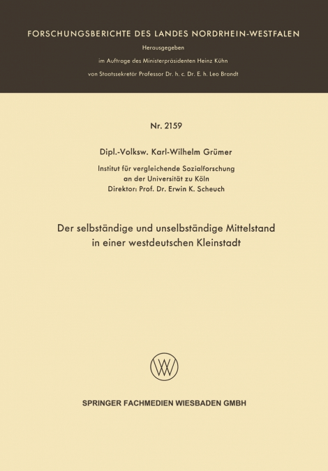 Der selbständige und unselbständige Mittelstand in einer westdeutschen Kleinstadt