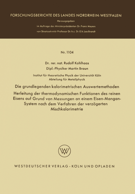 Die grundlegenden kalorimetrischen Auswertemethoden