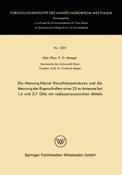 Die Messung kleiner Rauschtemperaturen und die Messung der Eigenschaften einer 25-m-Antenne bei 1,4 und 2,7 GHz mit radioastronomischen Mitteln