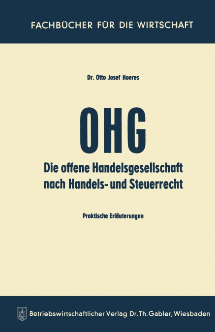 Die OHG nach Handels- und Steuerrecht