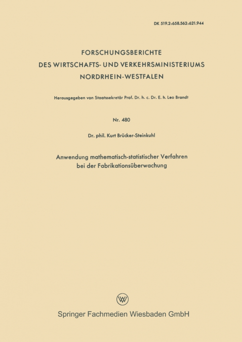 Anwendung Mathematisch-Statistischer Verfahren Bei Der Fabrikationsuberwachung