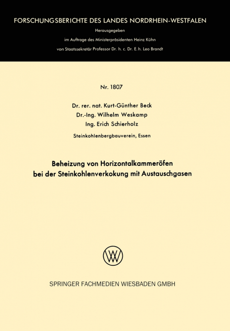Beheizung von Horizontalkammeröfen bei der Steinkohlenverkokung mit Austauschgasen