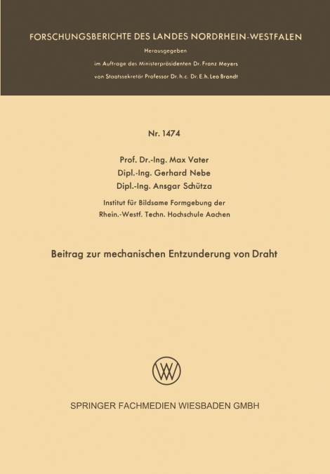 Beitrag Zur Mechanischen Entzunderung Von Draht