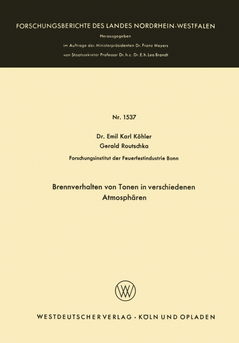 Brennverhalten von Tonen in verschiedenen Atmosphären