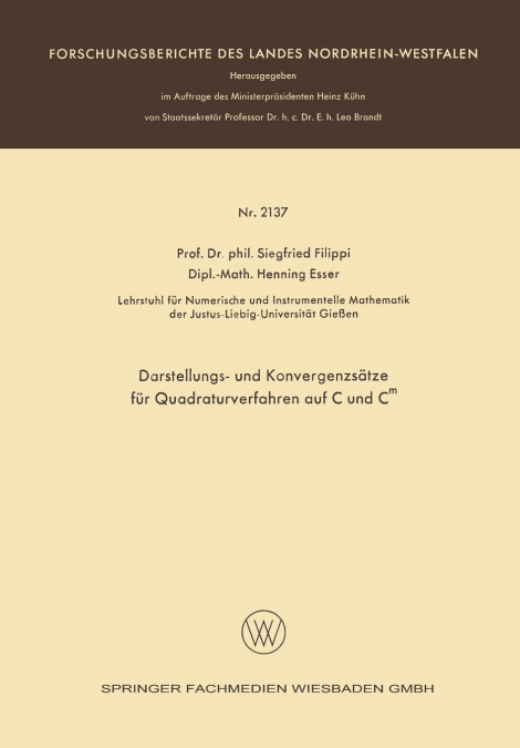 Darstellungs- und Konvergenzsätze für Quadraturverfahren auf C und Cm