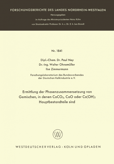 Ermittlung der Phasenzusammensetzung von Gemischen, in denen CaCO3, CaO oder Ca(OH)2 Hauptbestandteile sind