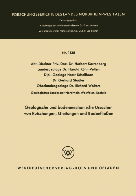 Geologische und bodenmechanische Ursachen von Rutschungen, Gleitungen und Bodenfließen