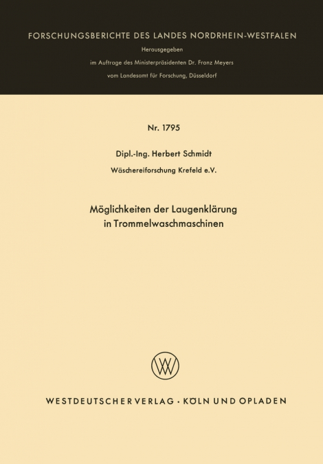 Möglichkeiten der Laugenklärung in Trommelwaschmaschinen