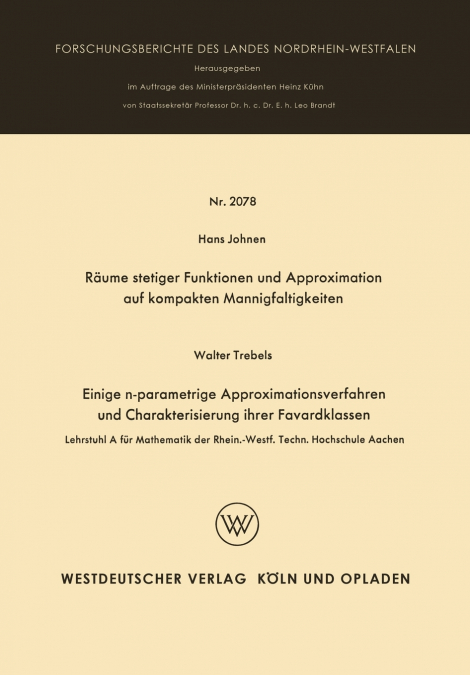 Räume stetiger Funktionen und Approximation auf kompakten Mannigfaltigkeiten