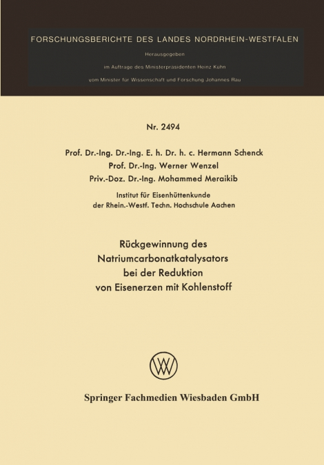 Rückgewinnung des Natriumcarbonatkatalysators bei der Reduktion von Eisenerzen mit Kohlenstoff
