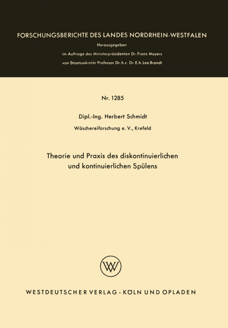Theorie und Praxis des diskontinuierlichen und kontinuierlichen Spülens