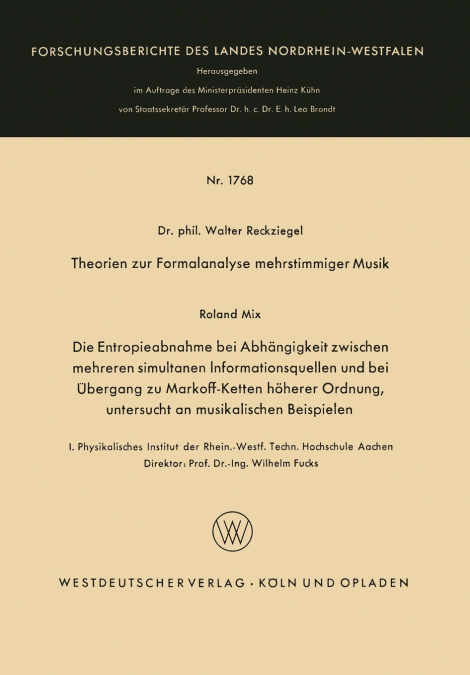 Theorien zur Formalanalyse mehrstimmiger Musik