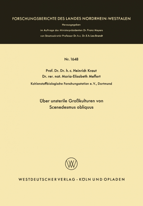 Über unsterile Großkulturen von Scenedesmus obliquus