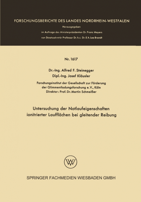 Untersuchung der Notlaufeigenschaften ionitrierter Laufflächen bei gleitender Reibung