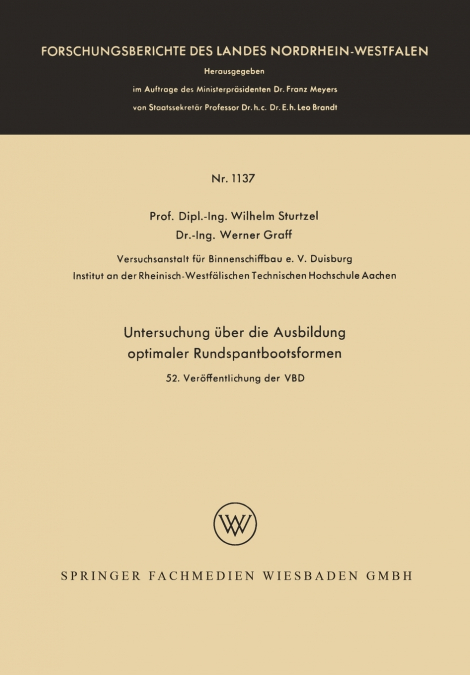 Untersuchung Uber Die Ausbildung Optimaler Rundspantbootsformen