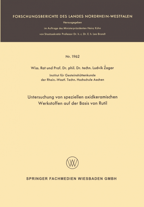 Untersuchung von speziellen oxidkeramischen Werkstoffen auf der Basis von Rutil