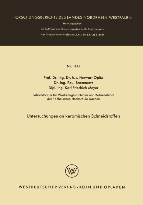 Untersuchungen an Keramischen Schneidstoffen